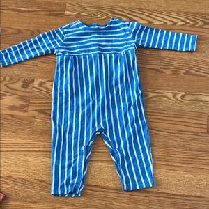 Primary 6-12 month Blue Striped Kids One Piece